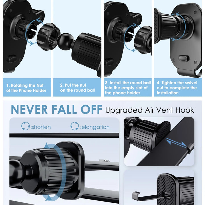 AeroGrip 360™ – Smart Car Vent Phone Mount with One-Touch Lock
