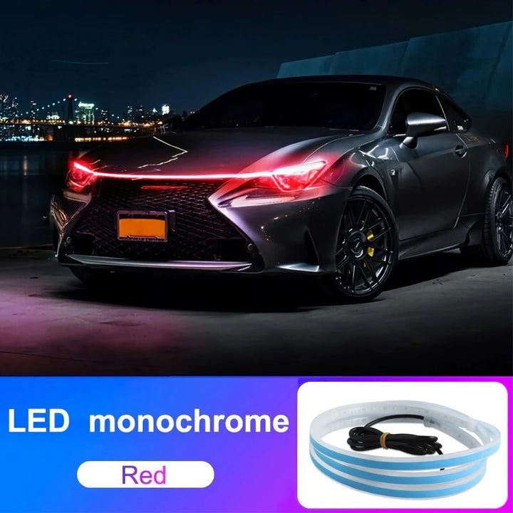LED DRL Hood Light Strip – Flexible Waterproof Daytime Running Headlight Lamp