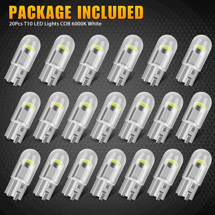 T10 W5W COB CANBUS LED Bulbs 6000K – Reading Dome & License Plate Light 12V