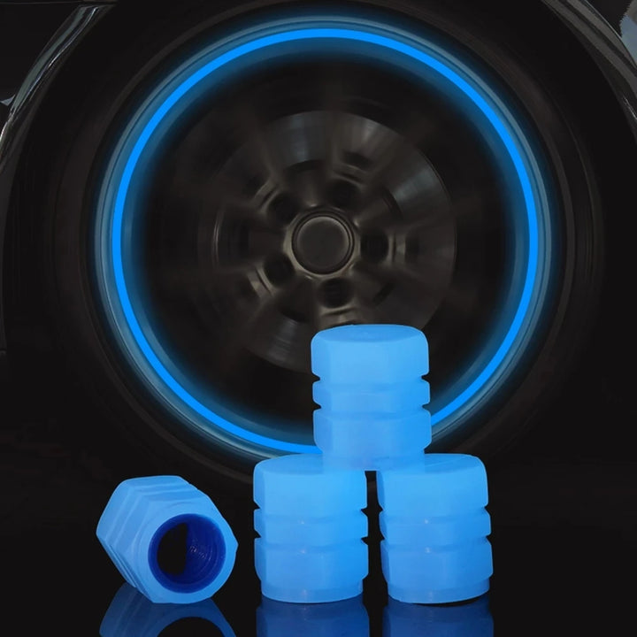 GlowRide™ Luminous Tire Valve Caps – Night Glowing Wheel Decor