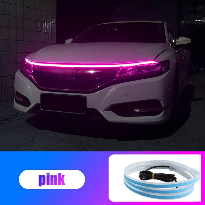 LED DRL Hood Light Strip – Flexible Waterproof Daytime Running Headlight Lamp