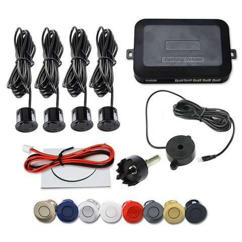 Universal Parking Sensor Kit – 4 x 22mm Sensors Buzzer Reverse Backup Radar 12V