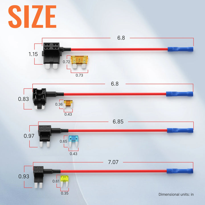 16-Piece Automotive Fuse Tap Kit – Low Profile ATO/ATC/ATM/APM Blade 12V