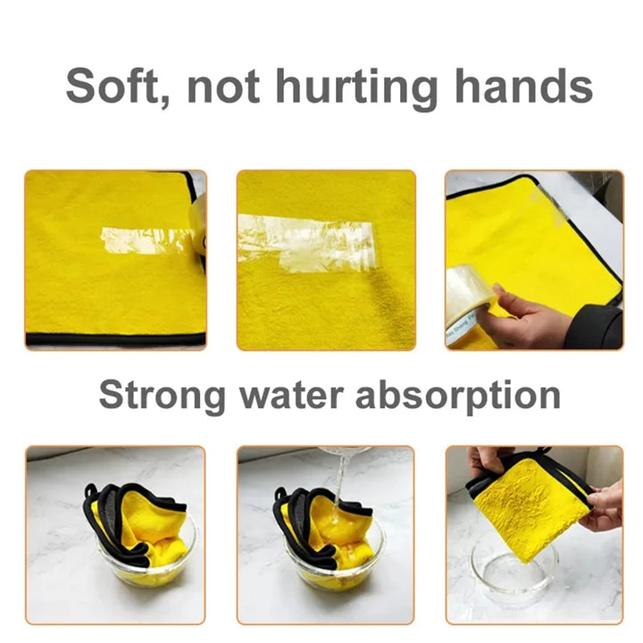 Thick Microfiber Car Drying Towel – Dual-Layer Streak-Free Cloth Pack Options