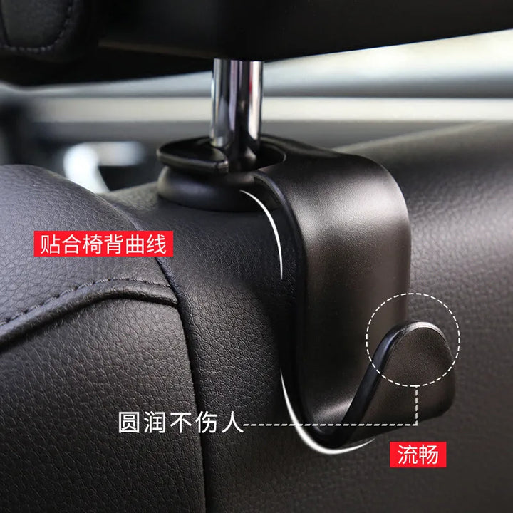Car Seat Back Hooks 4-Pack – Purse & Bag Hanger Organizer Universal Fit