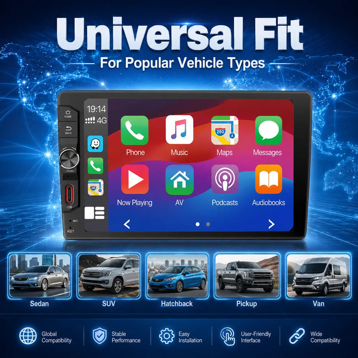 Portable Wireless CarPlay Android Auto Touchscreen – Universal Car Stereo