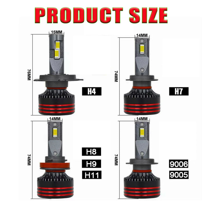 LED Headlight Bulbs H4/H7/H11 – CANBUS Error Free Super Bright 6000K 12V