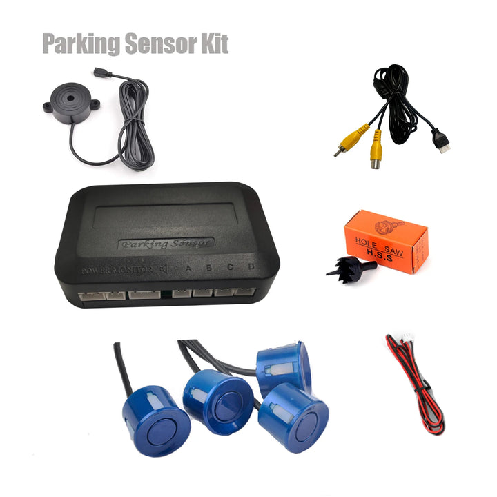 4-Sensor Video Parking Kit – Reverse Radar Digital Display Monitor & Buzzer