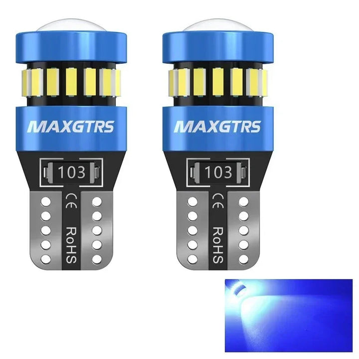 T10 W5W 194 CANBUS LED Bulbs 2-Pack – 6000K White Interior & License Plate